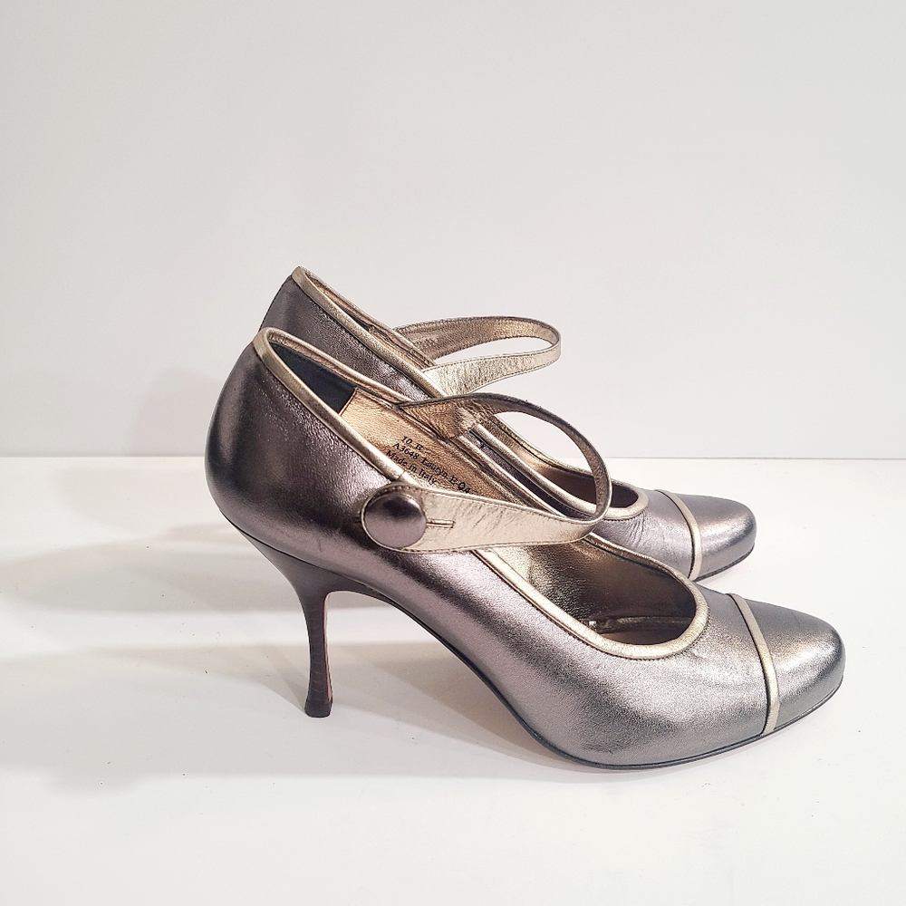 metallic mary jane shoes